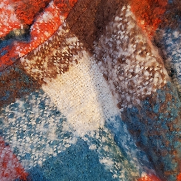 Soft Fuzzy Plaid Infinity Scarf - Picture 3 of 8